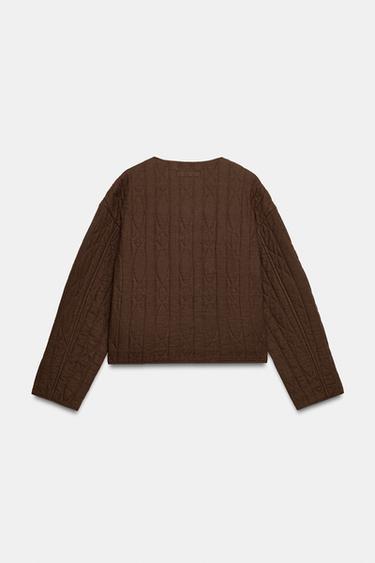 RUSTIKALE GESTEPPTE LEINENJACKE - Braun von Zara