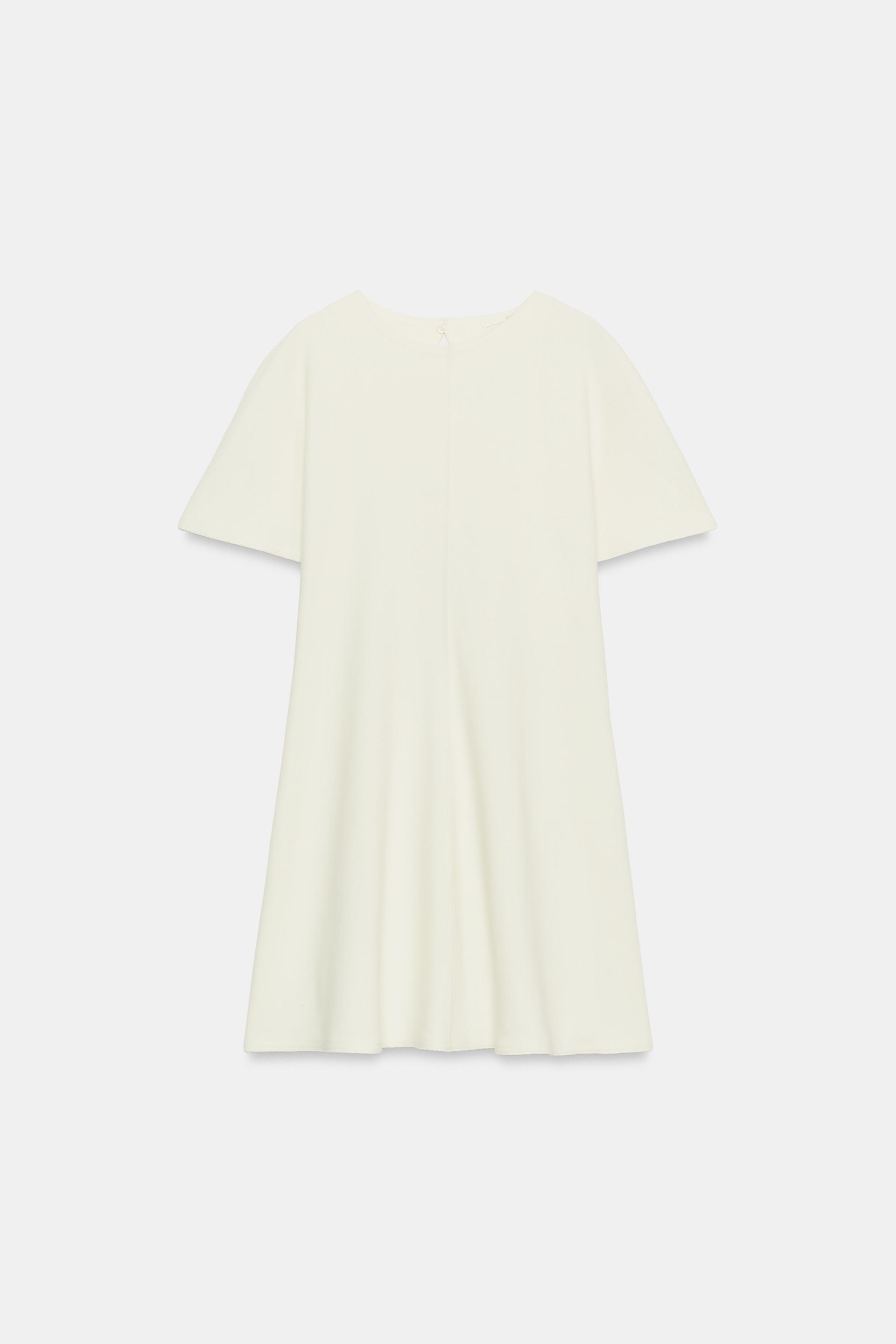 SOFT VOLUME MINI DRESS — Ecru