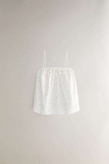 FLORAL COTTON TOP - White by Zara