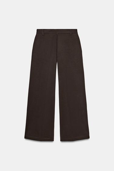 PANTALON INTERLOCK - Chocolat de Zara - Image 8