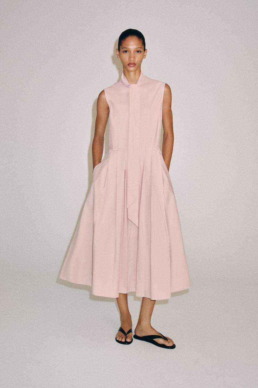 zara long pink dress ZARA WOMAN PINK FRINGED LINEN LONG DRESS LIMITED EDITION 7493/915 NWT SS23 SIZES