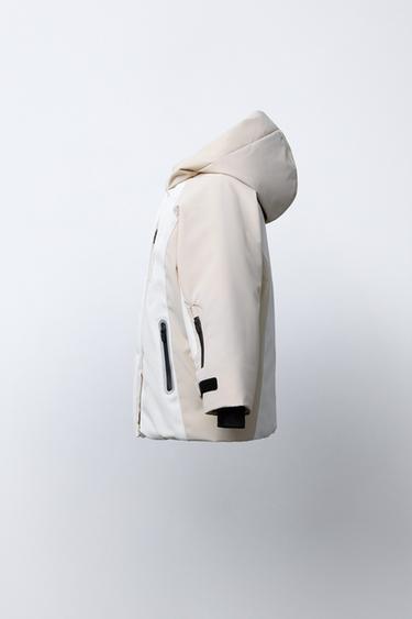 VESTE RÉSISTANTE À L'EAU ET COUPE-VENT COULEUR BLOCK - Écru de Zara - Image 2