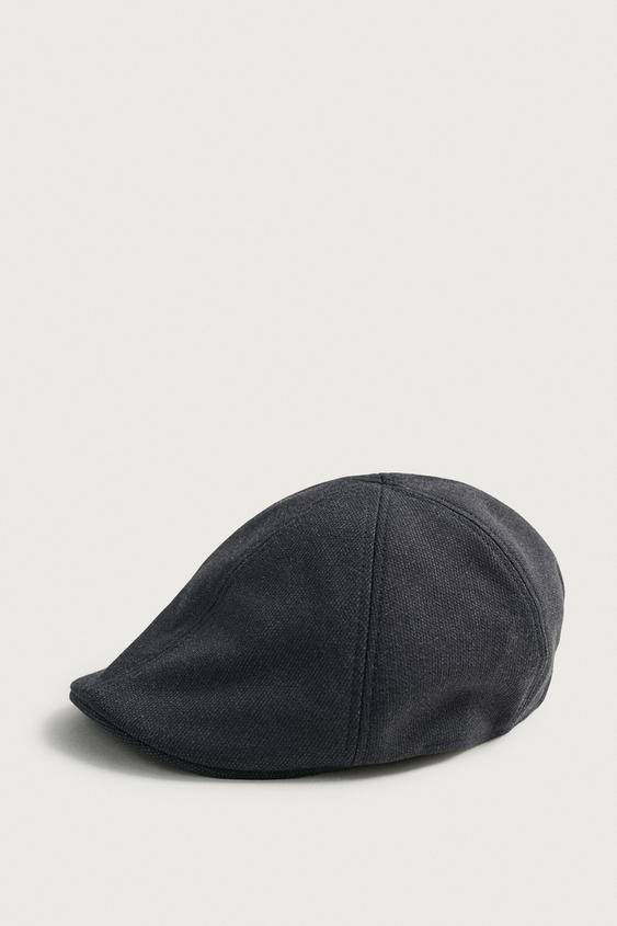 PIQUÉ TEXTURED BERET - Navy blue by Zara - Image 0