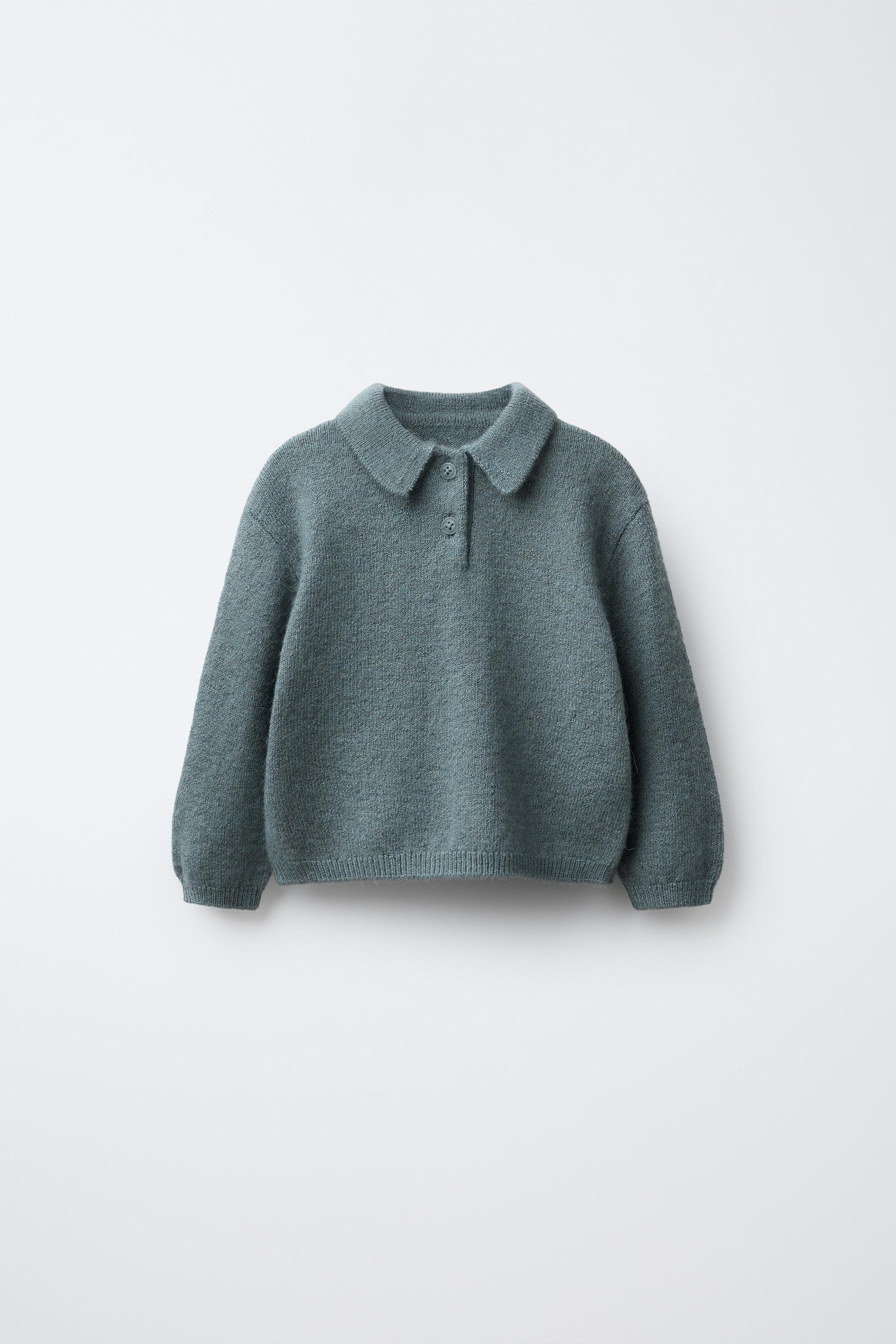 KNIT POLO SWEATER - Blue / Gray | ZARA Canada