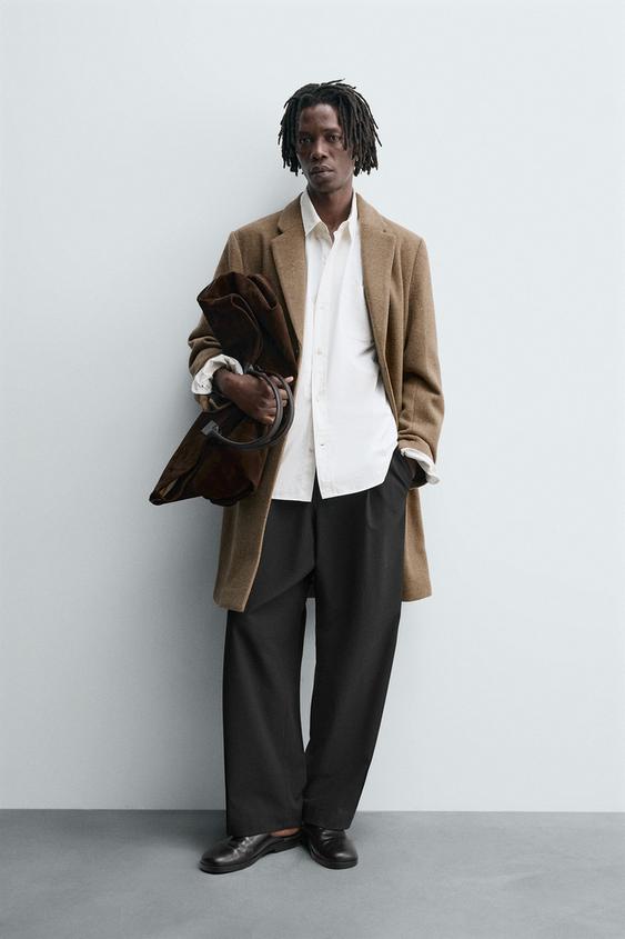 REGULAR FIT WOOL BLEND COAT