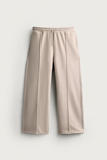 Zara RELAXED FIT SEAMED PANTS - Gray marl