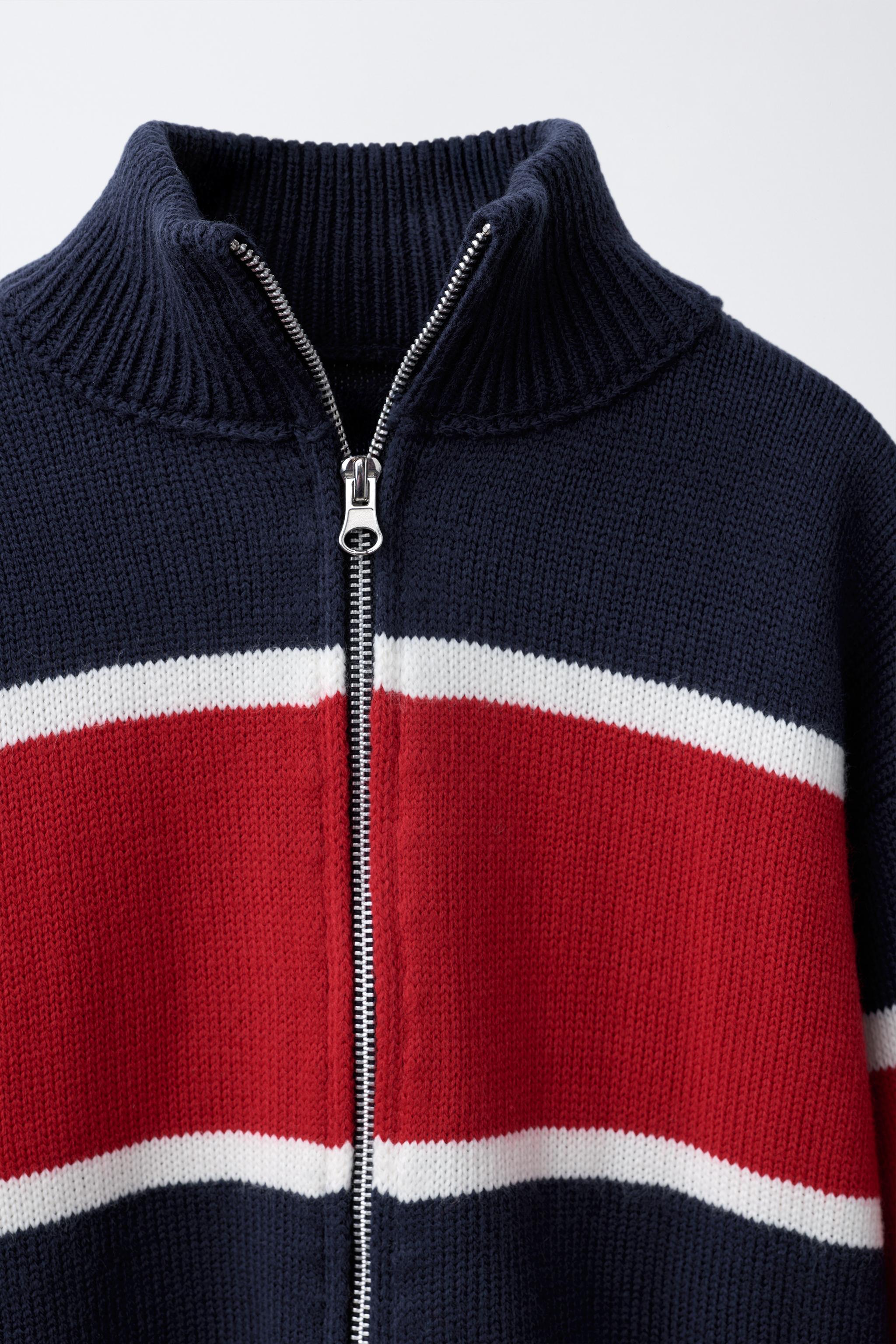 STRIPE AND TEXT PRINT CARDIGAN