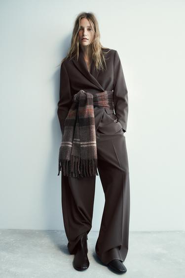 ZW COLLECTION WIDE-LEG TROUSERS - Dark grey by Zara