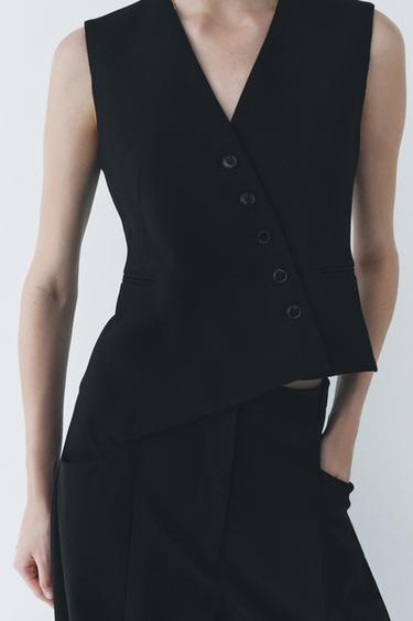 ZW COLLECTION ASYMMETRIC WAISTCOAT - Black by Zara
