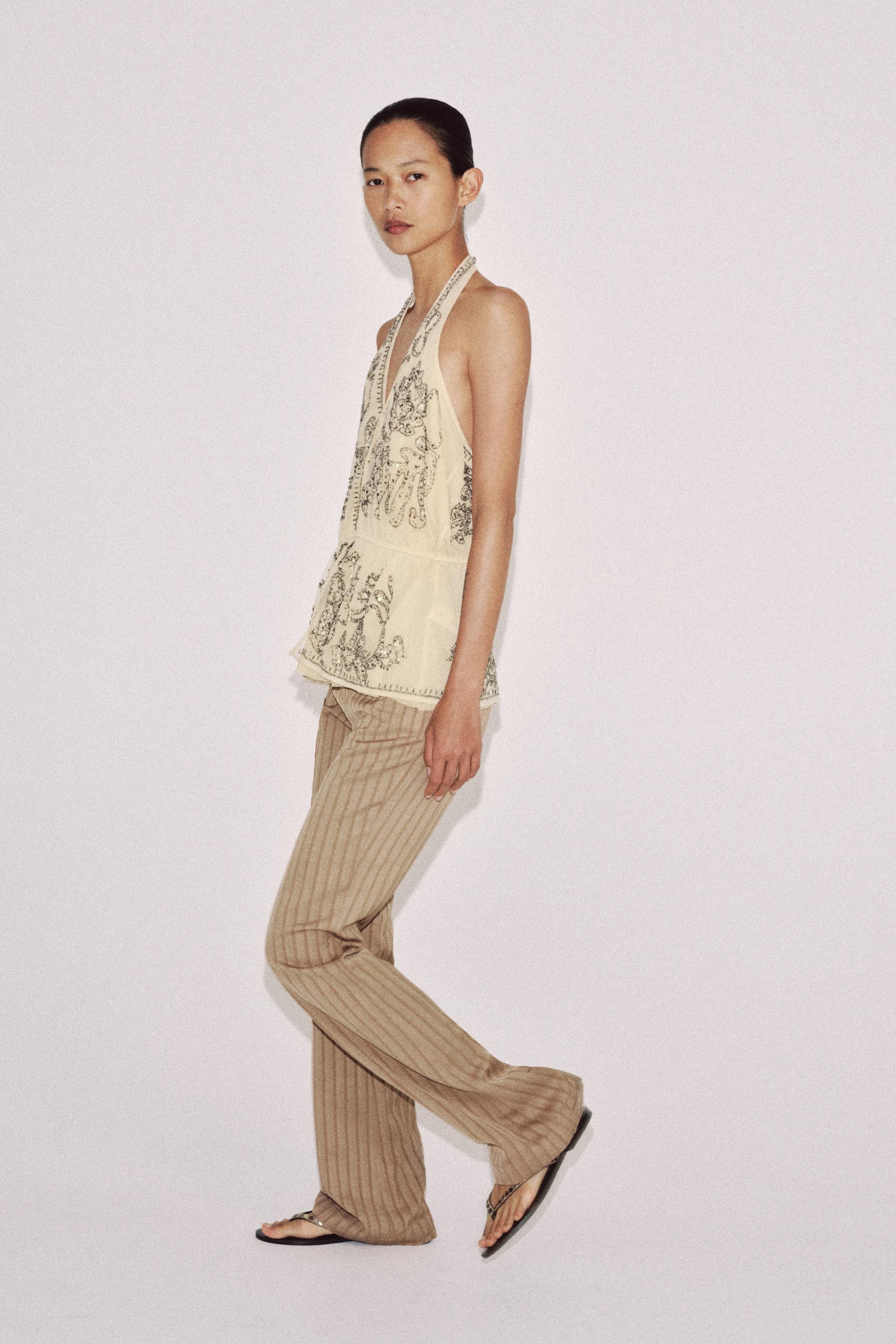 ZW COLLECTION LIMITED EDITION EMBROIDERED HALTER TOP