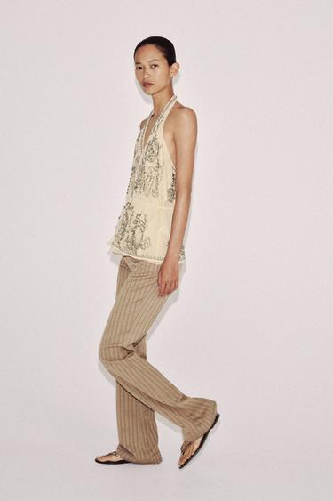 TOP HALTER BRODÉ ZW COLLECTION LIMITED EDITION - Beige de Zara - Image 5