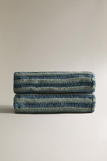 CHILDREN'S STRIPED CHENILLE BLANKET - Green by Zara - Image 1