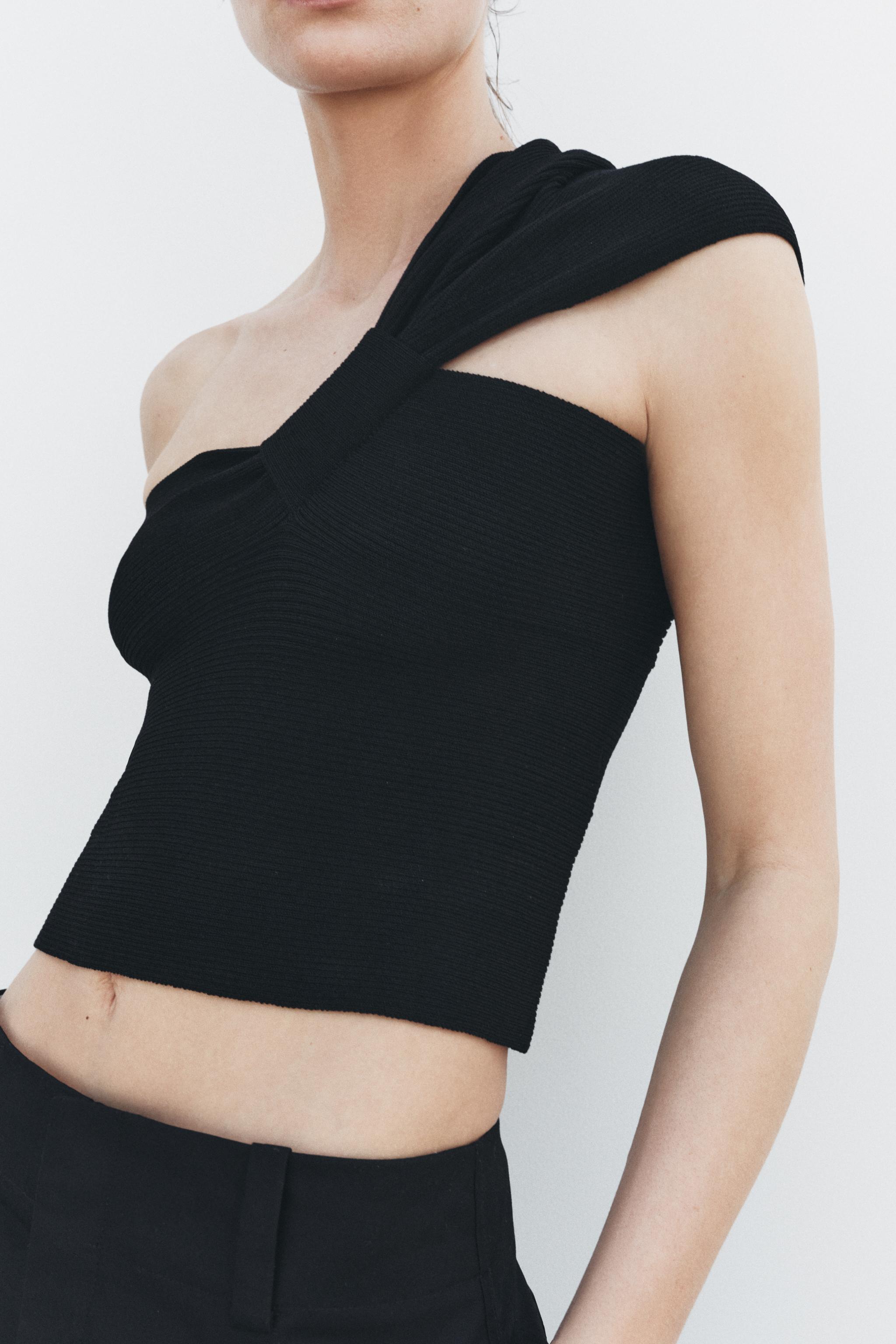 ☆ドイツ発*ZARA*新作*アシンメトリーニットトップ/TN☆ アシンメトリーニットトップス - ボルドー | ZARA Japan / 日本
