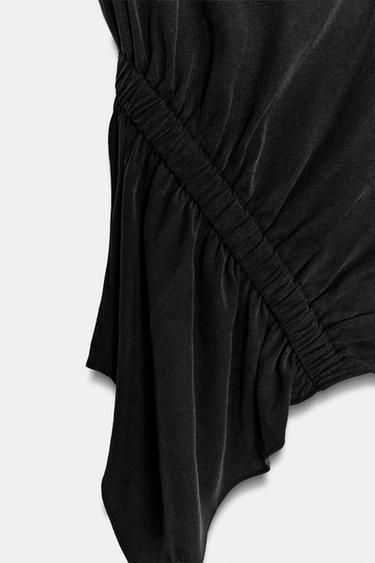 SLEEVELESS TOP WITH GATHERING - Black by Zara - Image 8