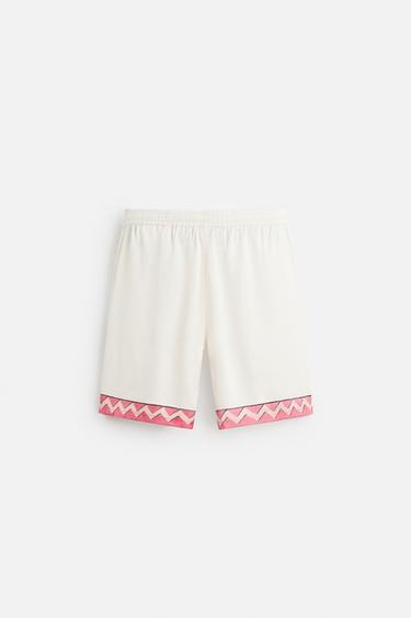 CONTRAST TRIM SATIN BERMUDA SHORTS - Pink by Zara - Image 6
