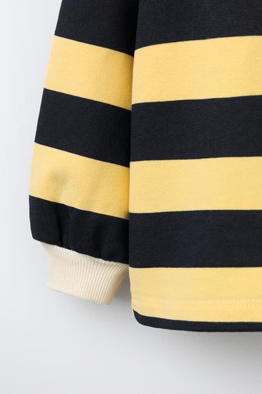 SWEAT POLO À RAYURES - Jaune clair de Zara - Image 3