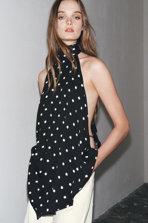 Camiseta Negra Zara Camiseta Lunares Camisa Lunares Mujer Zara