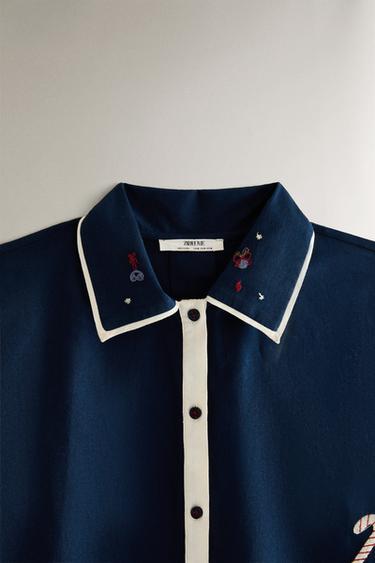 SET OF PYJAMAS WITH CHRISTMAS PATCHES - MIDNIGHT BLUE by Zara - Image 2