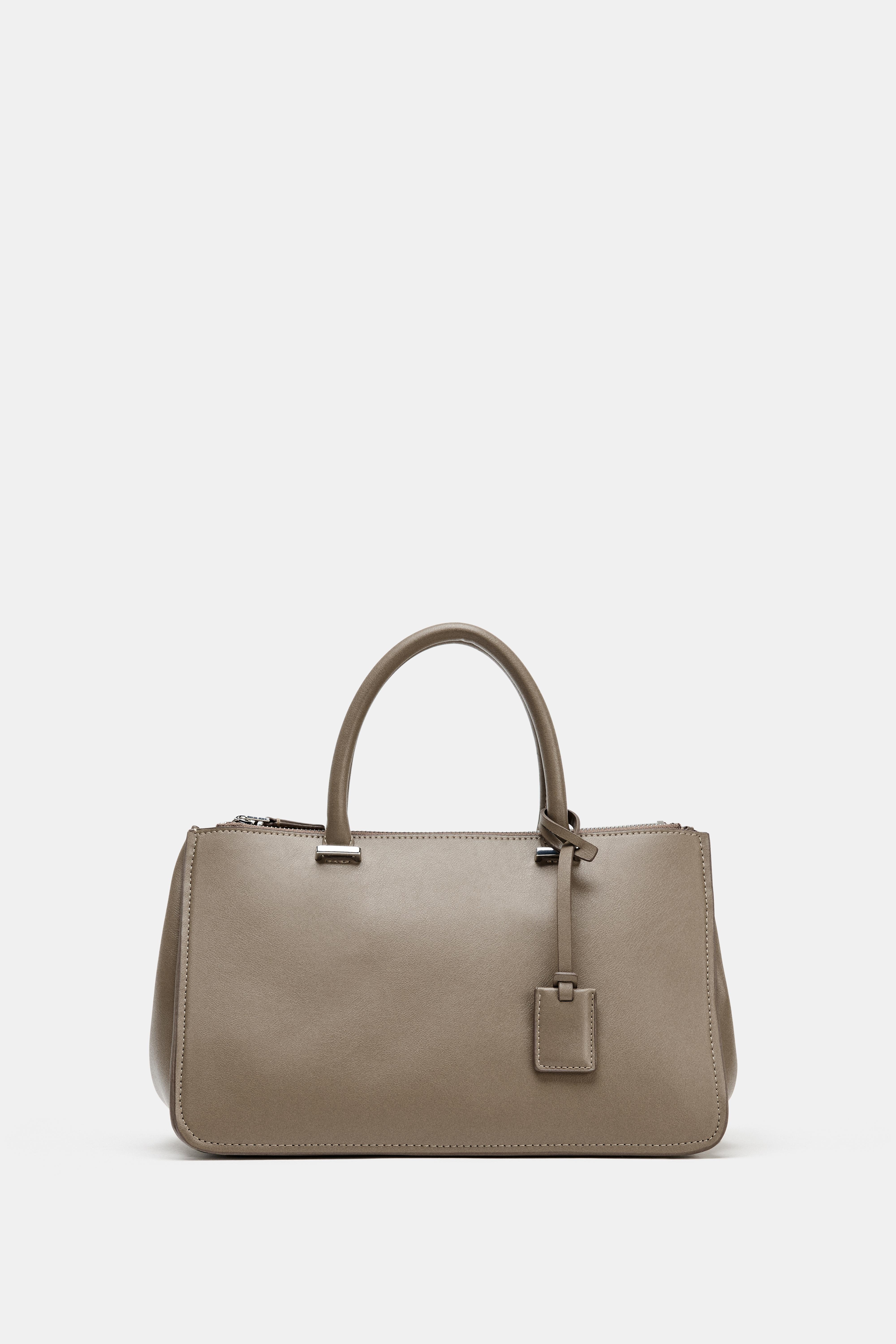 60包 DOUBLE HANDLE CITY BAG - Taupe Grey | ZARA Singapore