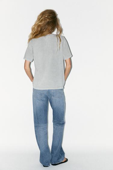 T-SHIRT À EFFET DÉLAVÉ BIJOUX - Gris anthracite de Zara - Image 3