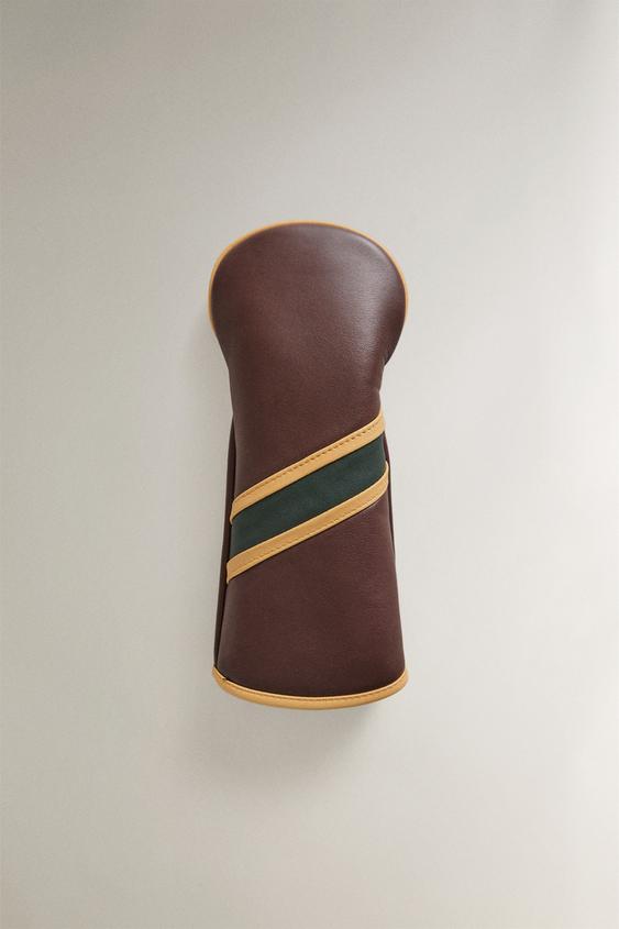 CAPA PAUS GOLF COURO TIPO FAIRWAY WOOD - Marrom / Verde da Zara - Imagem 0
