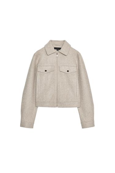 CHAQUETA SOFT CREMALLERA - Beige de Zara