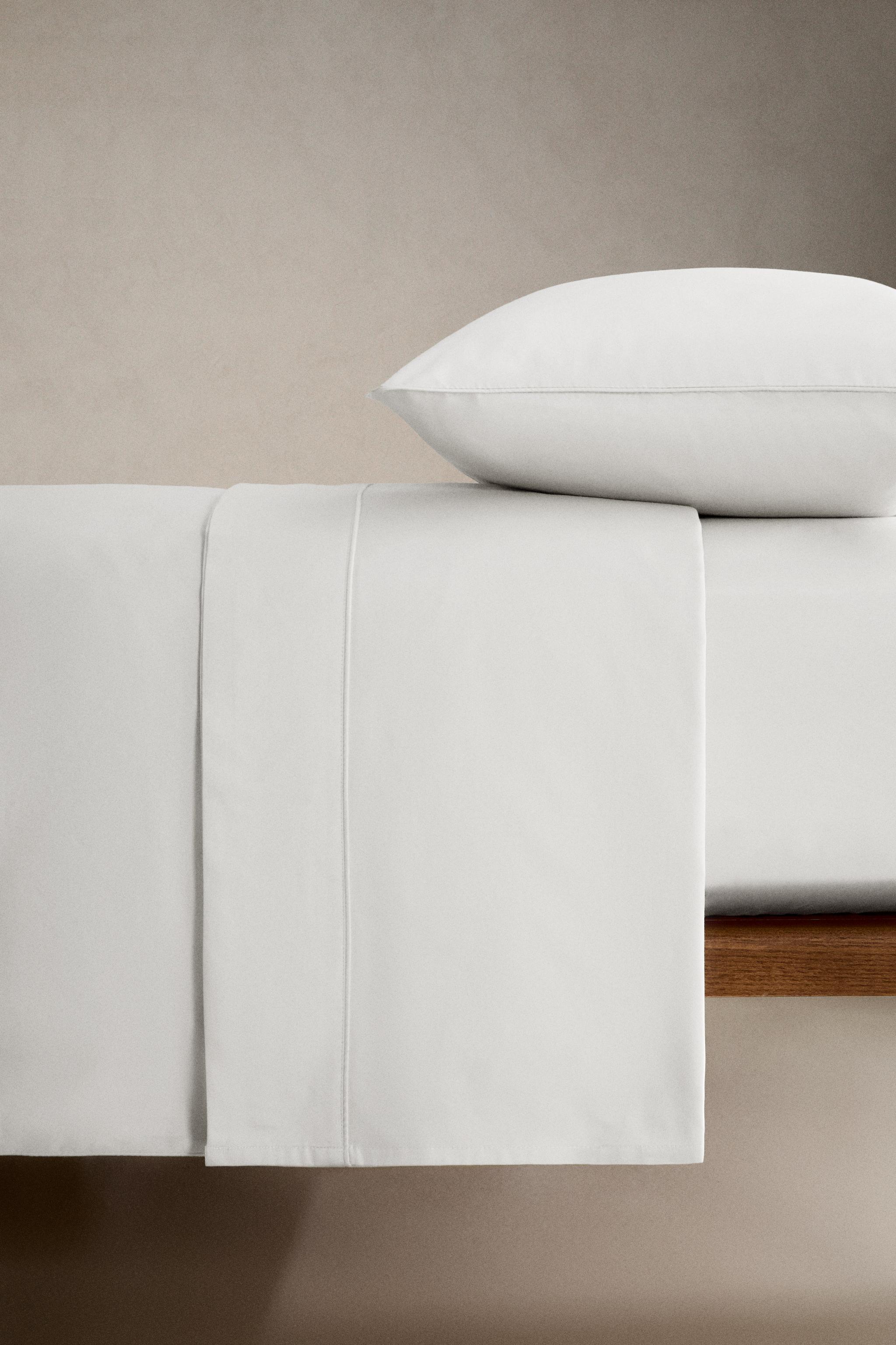 サテン ボックスシーツ | 高さ40CM（500スレッド） - ホワイト | ZARA