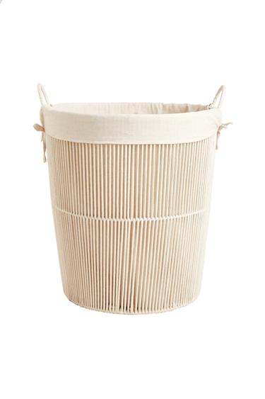 BAVLNENÝ KOŠÍK NA BIELIZEŇ - krémová zn. Zara