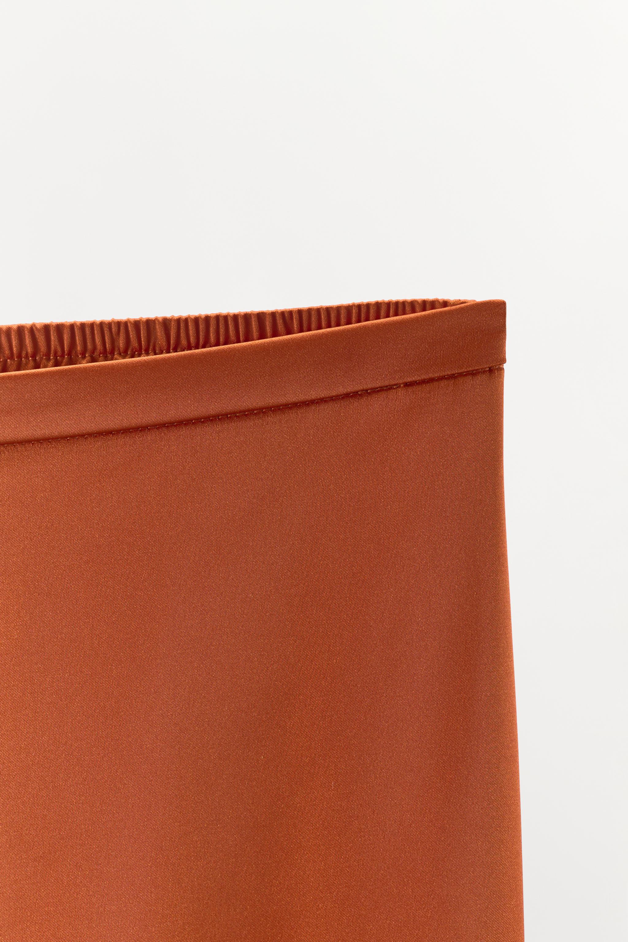 SATIN EFFECT EMBROIDERED PANTS