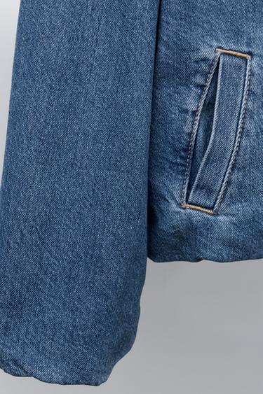 BLOUSON BOMBER EN JEAN - Bleu moyen de Zara - Image 5