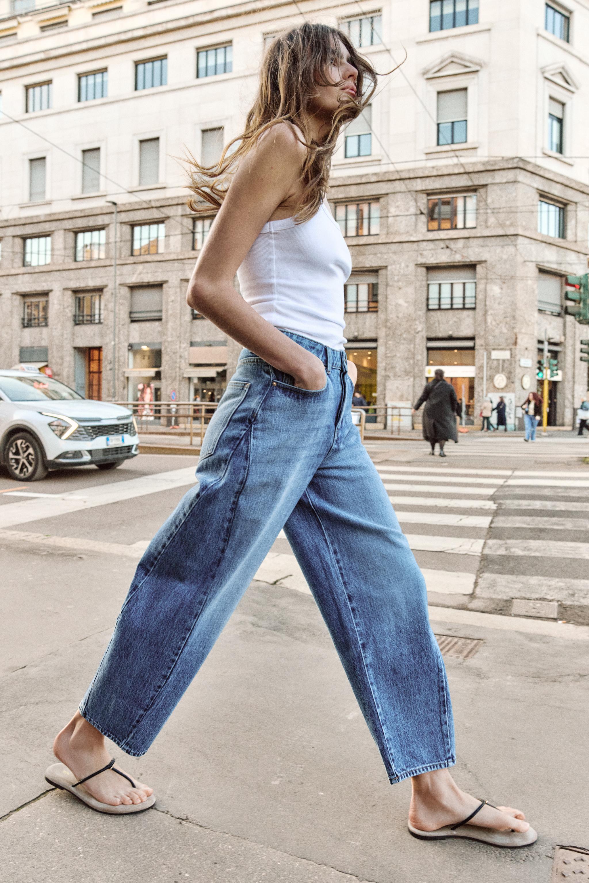 Z1975 HIGH WAISTED BARREL JEANS WITH SEAMS