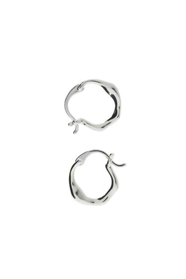 IRREGULAR HOOP EARRINGS - Silver by Zara