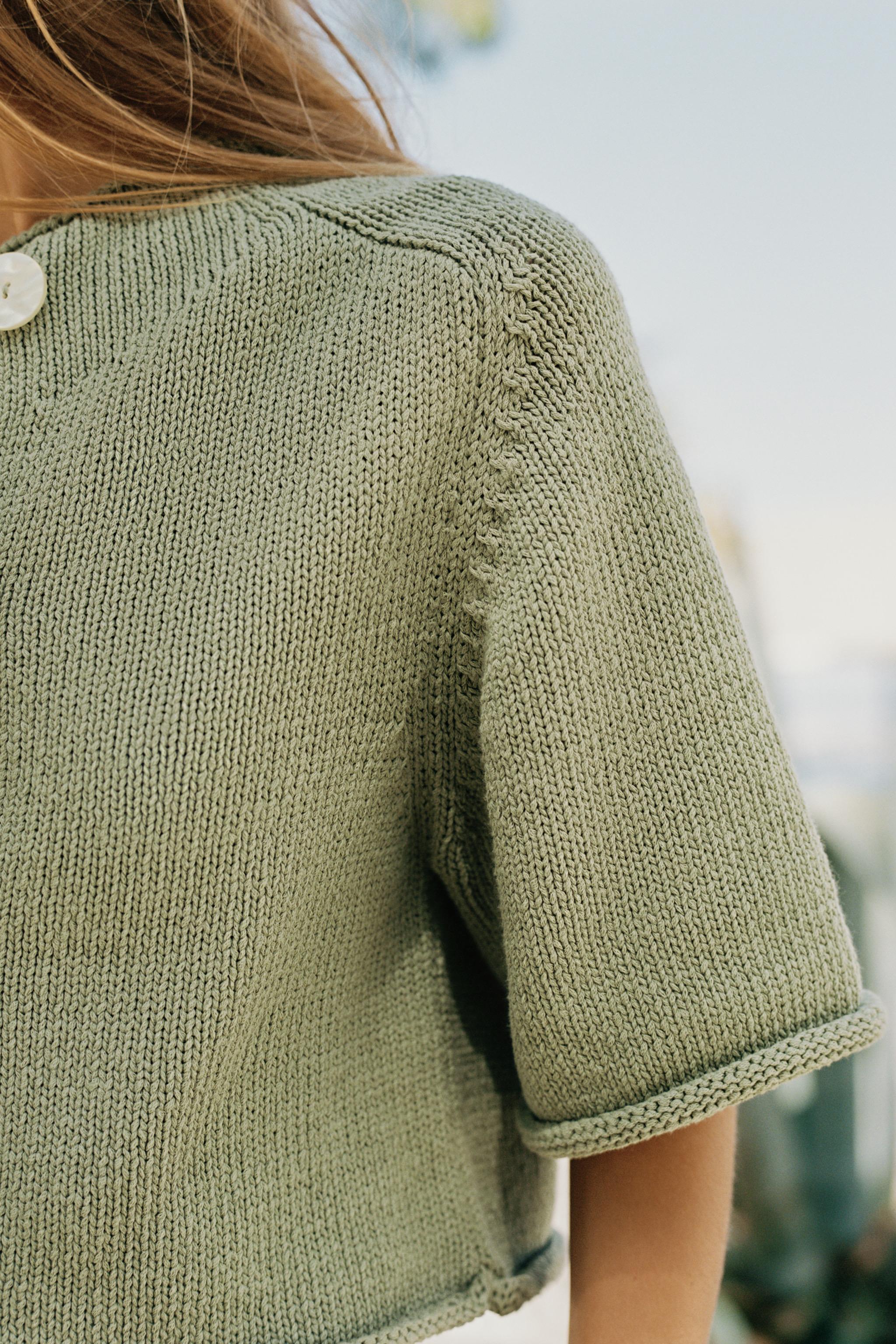 KNIT CARDIGAN WITH THREE-QUARTER SLEEVES