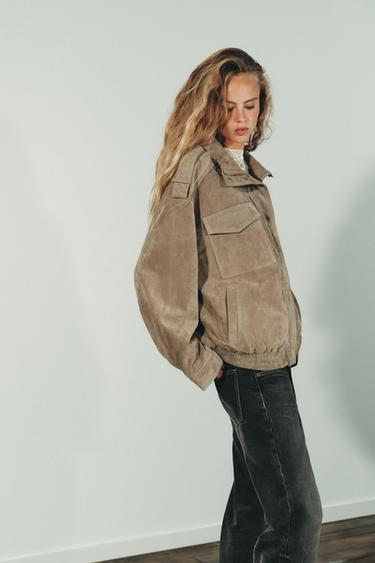 VESTE EN DAIM - Marron / Taupe de Zara - Image 3