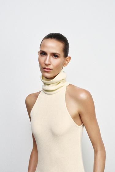 HIGH NECK SLEEVELESS TOP - Ecru by Zara