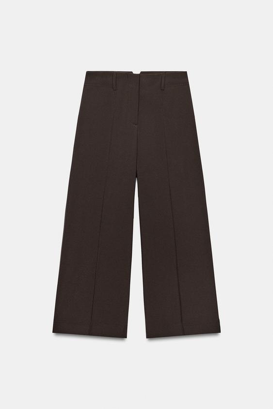 بنطال واسع قصير - بني الخاص بـ Zara - صورة 0