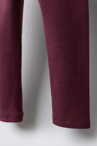 MINNIE MOUSE AND FRIENDS © DISNEY RIBBED LEGGINGS - Burgundy by Zara - Image 3