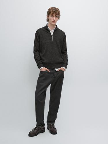 Pull en maille à col camionneur - Gris anthracite de Zara - Image 0