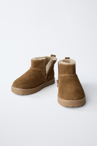 LINED LEATHER BOOTS - Brown by Zara - Image 2