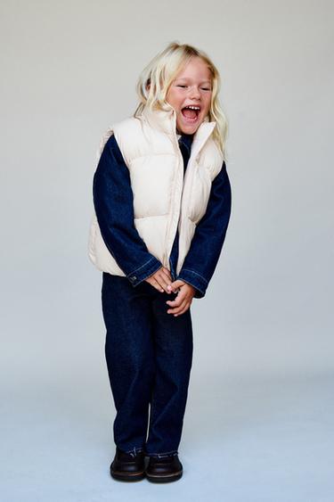 Zara WATER REPELLENT PADDED VEST - Ecru