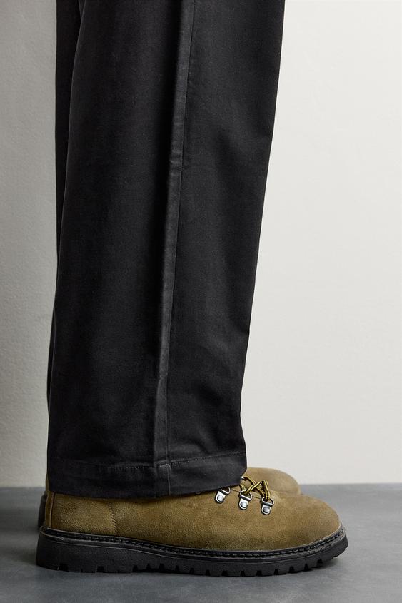 LEATHER HIKING BOOTS - camel by Zara - Image 0