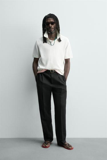 WASHED PIQUÉ POLO SHIRT AARON LEVINE X ZARA - Ecru by Zara