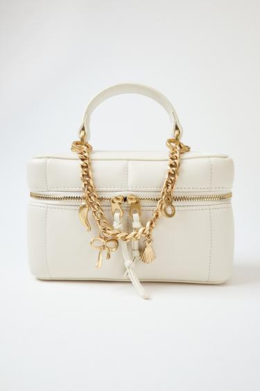 VANITY BAG WITH CHARMS - Ecru by Zara