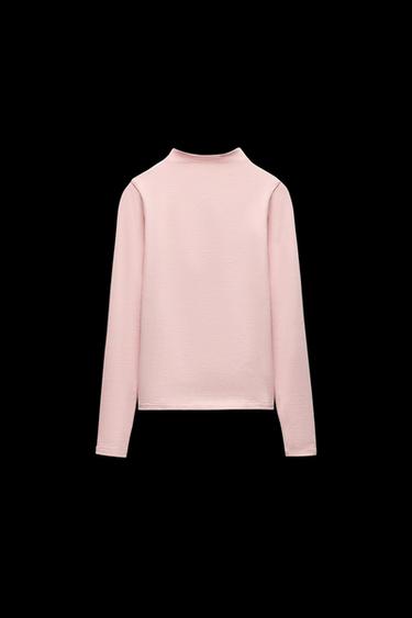 Zara TURTLENECK T-SHIRT - Dusty pink - Image 0