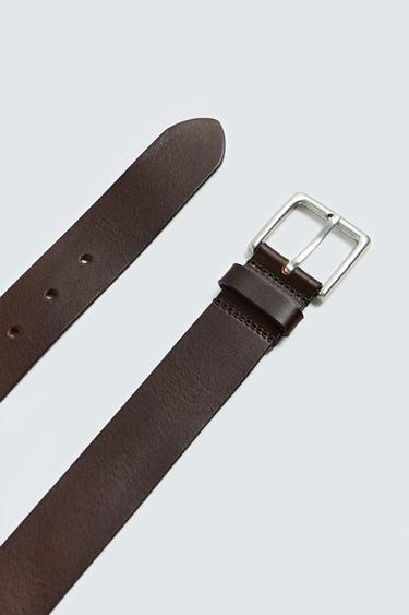 CEINTURE BASIQUE EN CUIR - Marron de Zara - Image 1