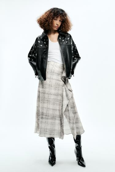 CHECK SKIRT ZW COLLECTION - Ivory by Zara - Image 0