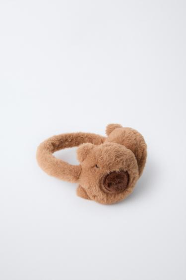 CAPYBARA FAUX FUR EARMUFFS - Dark brown by Zara - Image 1