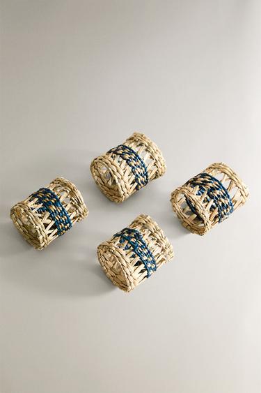 LOT PORTE-SERVIETTES ALGUES (LOT DE 4) - Bleu de Zara - Image 1