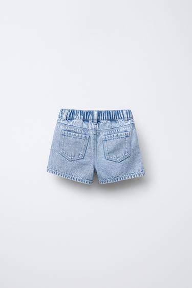 FLORAL DENIM BERMUDA SHORTS - Blue by Zara - Image 1