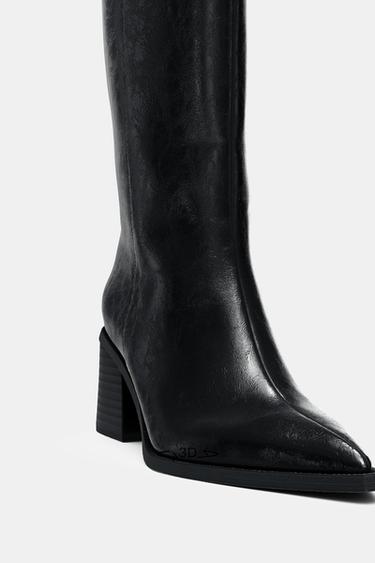 BOTTES HAUTES À TALONS - Noir de Zara - Image 7